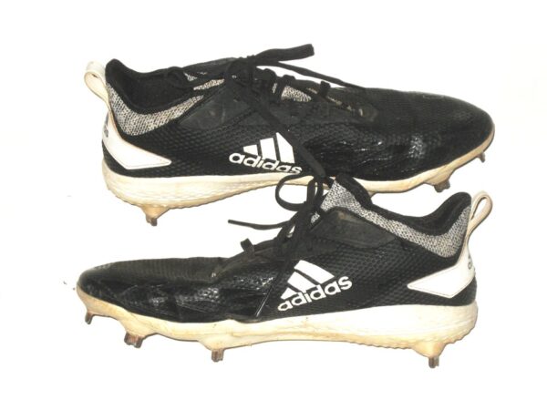 Jalen Miller Richmond Flying Squirrels Game Worn & Signed Black, Gray & White Adidas Cleats