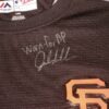 Jalen Miller Team Issued & Signed Official San Francisco Giants Majestic Thermabase Pullover Sweatshirt - Worn for Batting Practice!