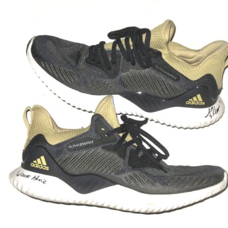 Luke Waddell Georgia Tech Yellow Jackets Training Worn & Signed Blue & Gold Adidas Alphabounce Shoes