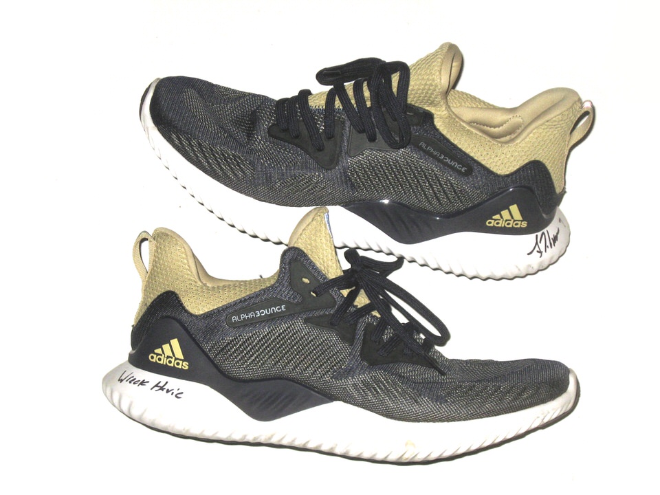 Luke Waddell Georgia Tech Yellow Jackets Training & Signed Blue & Gold Adidas Alphabounce - Dawg Possessions