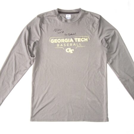 Luke Waddell Practice Worn & Signed Official Georgia Tech Yellow Jackets Baseball Russell Dri-Power Performance Shirt