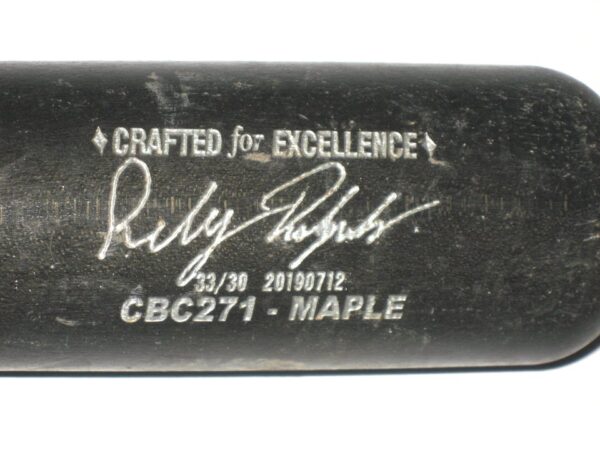 Riley Delgado 2021 Rome Braves Game Used & Signed Cooperstown CBC271 Maple Baseball Bat - CRACKED