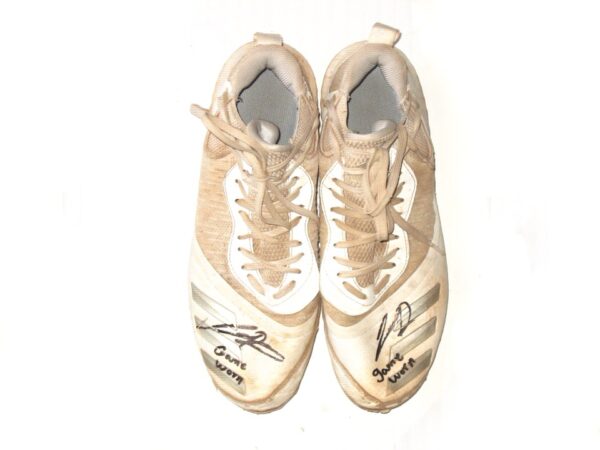 Cesar Rodriguez 2022 FCL Braves Game Worn & Signed White & Silver Adidas Baseball Cleats