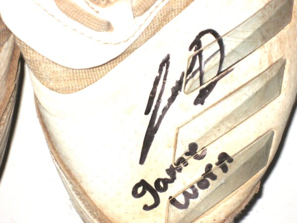 Cesar Rodriguez 2022 FCL Braves Game Worn & Signed White & Silver Adidas Baseball Cleats