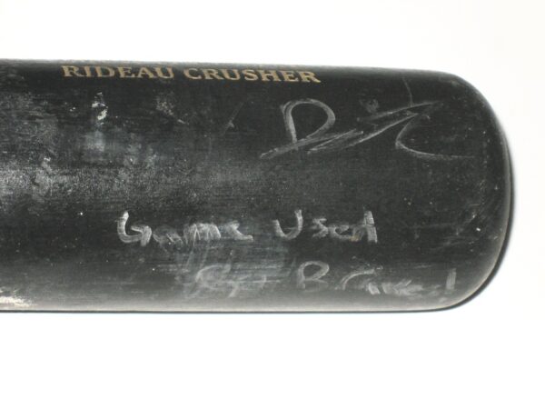 Drew Lugbauer 2021 Mississippi Braves Game Used & Signed SAM Rideau Crusher Maple Baseball Bat CRACKED