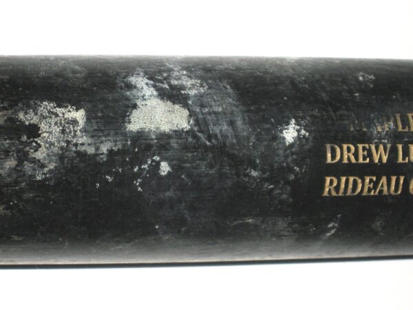 Drew Lugbauer 2021 Mississippi Braves Game Used & Signed SAM Rideau Crusher Maple Baseball Bat CRACKED