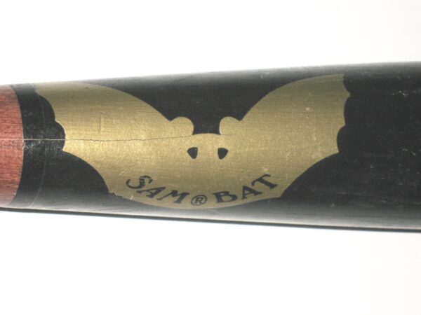 Drew Lugbauer 2021 Mississippi Braves Game Used & Signed SAM Rideau Crusher Maple Baseball Bat CRACKED