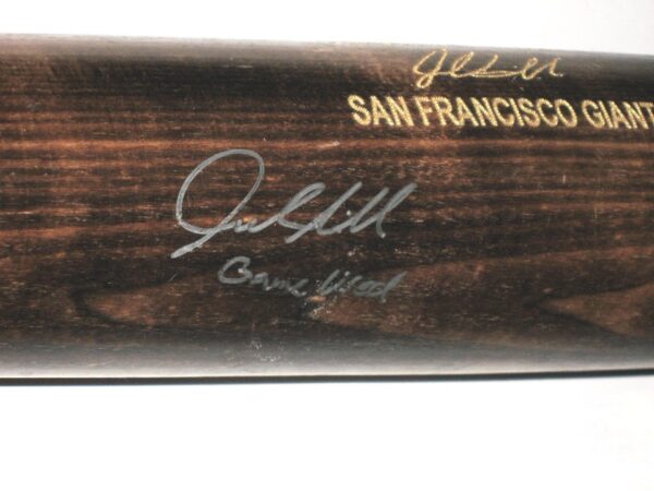 Jalen Miller 2018 San Jose Giants Game Used & Signed Louisville Slugger C271 Maple Baseball Bat - CRACKED