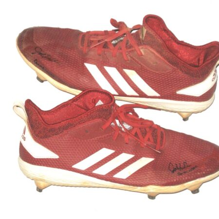 Jalen Miller San Jose Giants Game Worn & Signed Red & White Adidas Cleats1