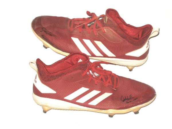 Jalen Miller San Jose Giants Game Worn & Signed Red & White Adidas Cleats1