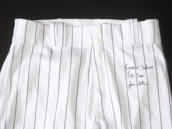 Jonathan Stiever Chicago White Sox Spring Training Worn & Signed White Pinstripe Nike Pants