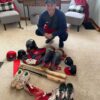 Logan Brown with 2021 Rome Braves Game Worn & Signed Go Braves! Red Force3 Arm Sleeve