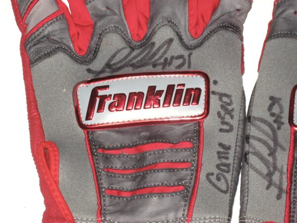 Rusber Estrada 2022 Augusta GreenJackets Game Worn & Signed Franklin Batting Gloves