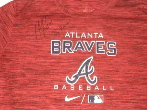 Rusber Estrada 2022 Practice Worn & Signed Official Atlanta Braves Baseball ESTRADA Nike Dri-Fit Shirt