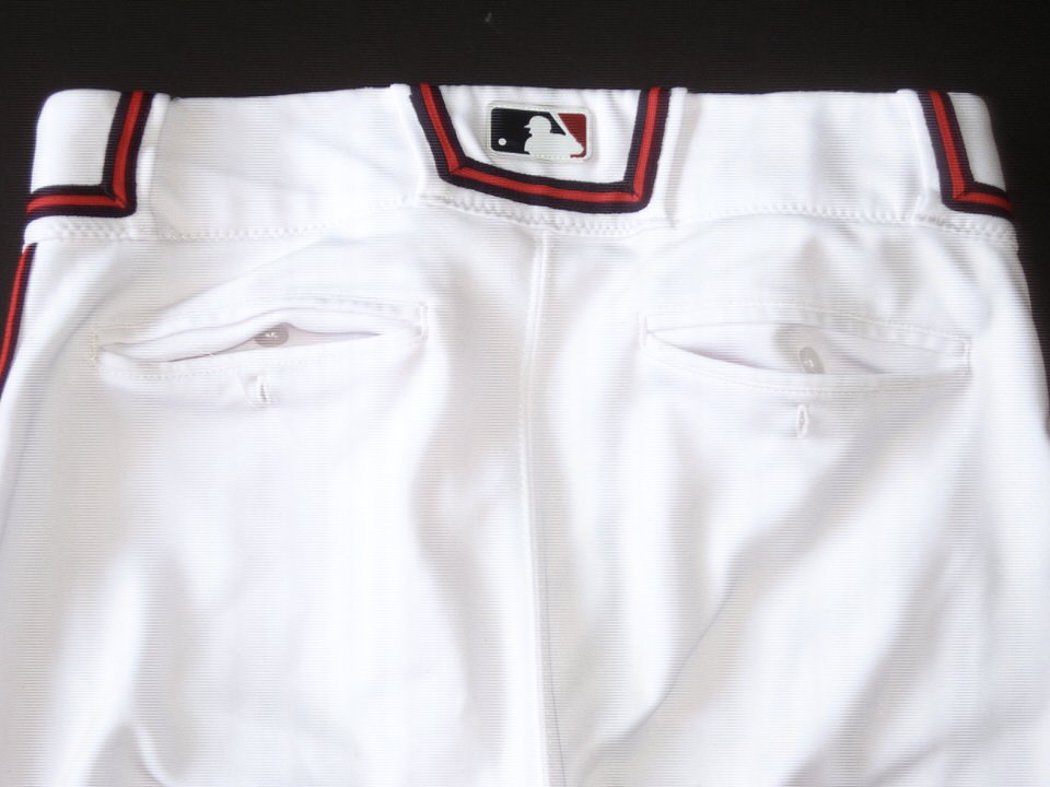 Rusber Estrada Rome Braves Game Worn & Signed White Majestic Pants