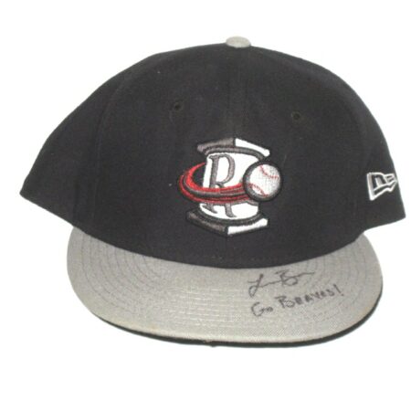 Logan Brown 2021 Game Worn & Signed Official Rome Braves Road New Era 59FIFTY Hat