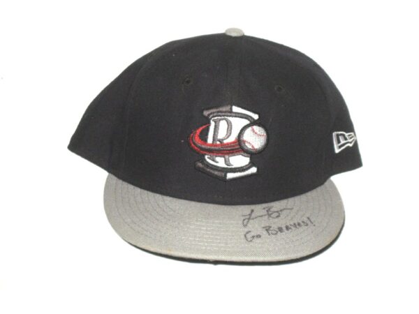 Logan Brown 2021 Game Worn & Signed Official Rome Braves Road New Era 59FIFTY Hat