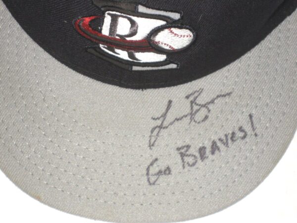 Logan Brown 2021 Game Worn & Signed Official Rome Braves Road New Era 59FIFTY Hat1