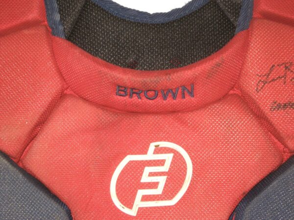 Logan Brown 2021 Rome Braves Game Worn & Signed Force3 Pro Gear Catcher's Chest Protector