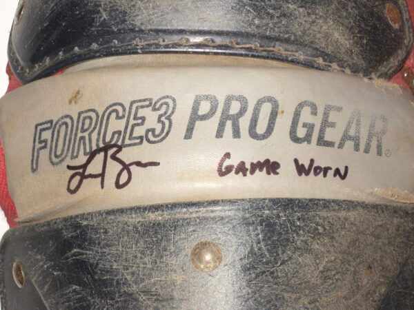 Logan Brown 2021 Rome Braves Game Worn & Signed Force3 Pro Gear Catcher's Leg Guards