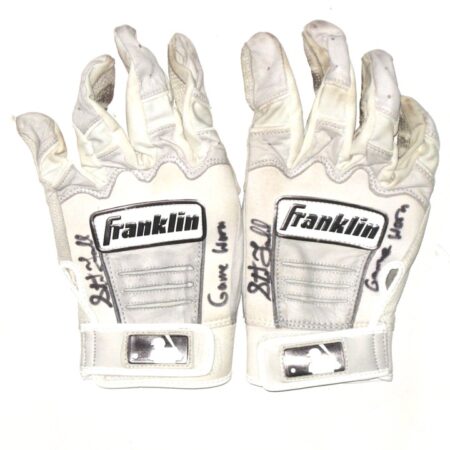 Stuart Fairchild 2021 Arizona Diamondbacks Rookie Year Game Worn & Signed White & Grey Franklin Batting Gloves