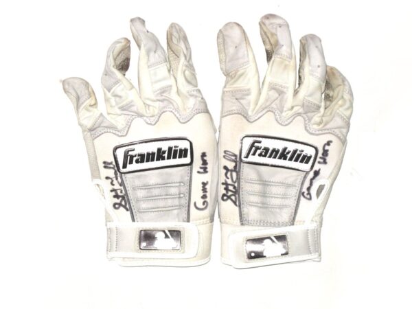 Stuart Fairchild 2021 Arizona Diamondbacks Rookie Year Game Worn & Signed White & Grey Franklin Batting Gloves