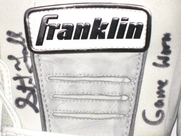 Stuart Fairchild 2021 Arizona Diamondbacks Rookie Year Game Worn & Signed White & Grey Franklin Batting Gloves