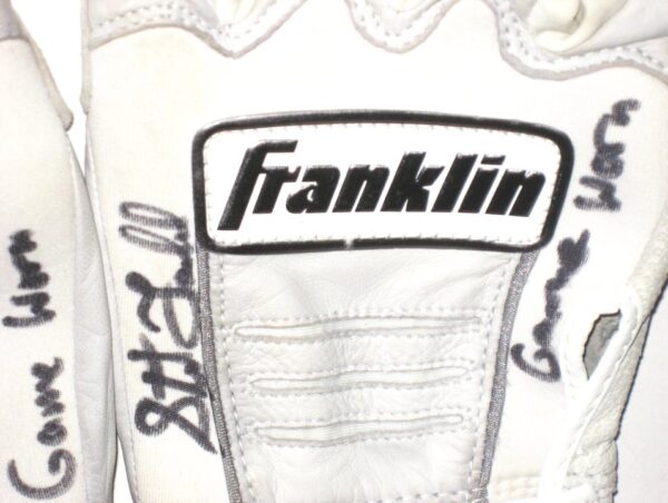 Stuart Fairchild 2021 Arizona Diamondbacks Rookie Year Game Worn & Signed White & Grey Franklin Batting Gloves