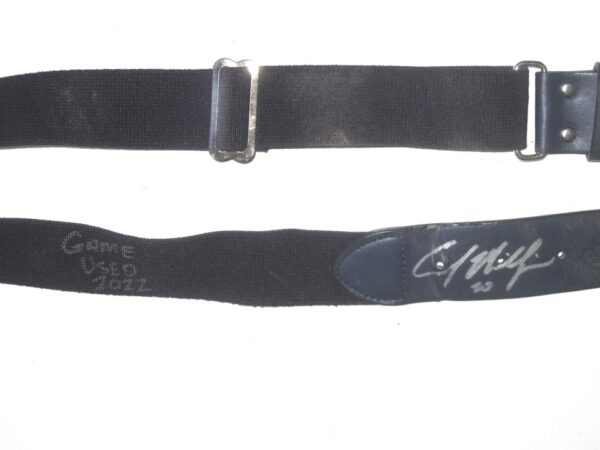 Cody Milligan 2022 Mississippi Braves Game Used & Signed Official Blue Baseball Belt