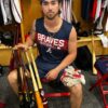 Drew Campbell with 2022 Rome Braves Game Used & Signed BIRDMAN RW12 Birch Baseball Bat - CRACKED
