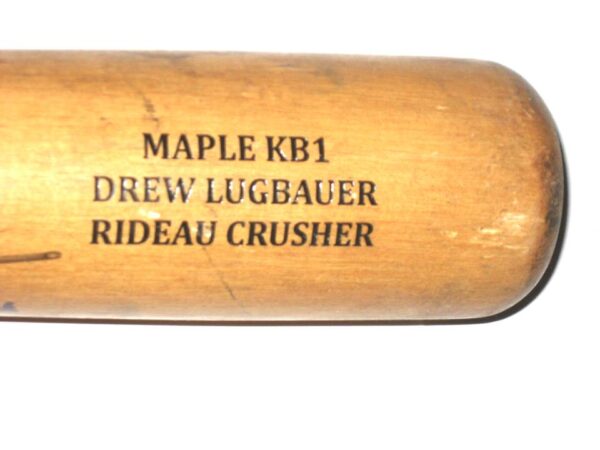Drew Lugbauer 2021 Peoria Javelinas Game Used & Signed SAM Rideau Crusher Maple Baseball Bat CRACKED - Star of the Arizona Fall League!