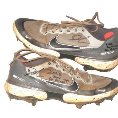 Drew Lugbauer 2022 Mississippi Braves Game Worn & Signed Nike Alpha Huarache Baseball Cleats