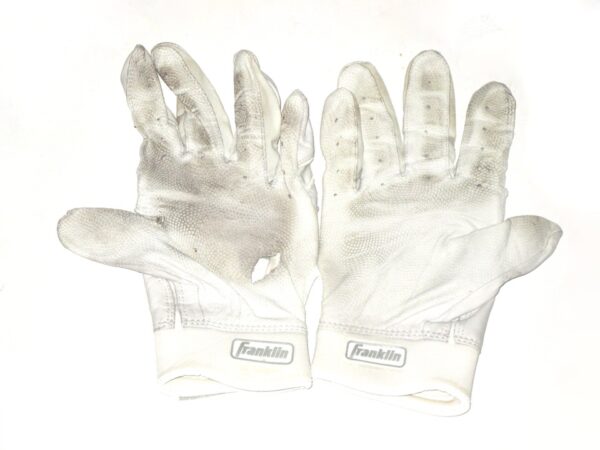 Stuart Fairchild 2020 Cincinnati Reds Game Worn & Signed White Franklin Batting Gloves