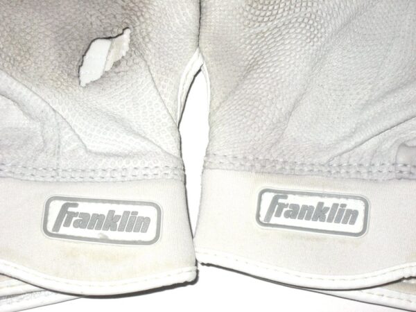 Stuart Fairchild 2020 Cincinnati Reds Game Worn & Signed White Franklin Batting Gloves