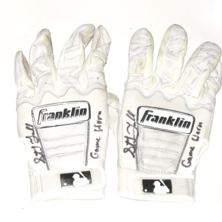 Stuart Fairchild 2020 Cincinnati Reds Game Worn & Signed White Franklin Batting Gloves