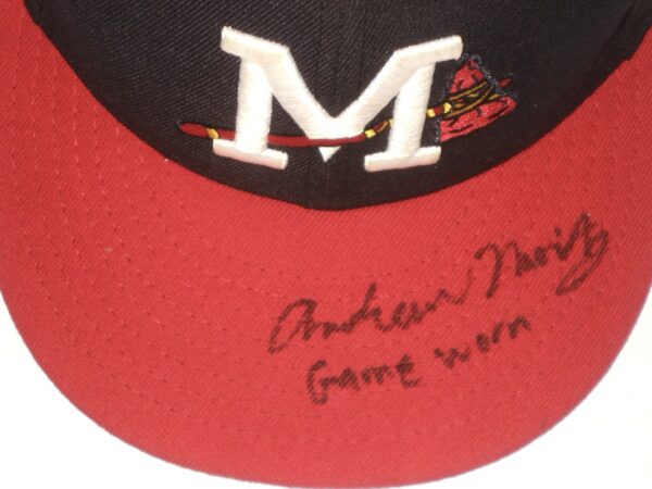 Andrew Moritz 2022 Game Worn & Signed Official Mississippi Braves Home New Era 59FIFTY Hat