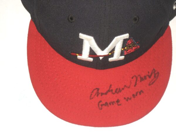 Andrew Moritz 2022 Game Worn & Signed Official Mississippi Braves Home New Era 59FIFTY Hat