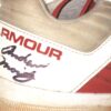 Andrew Moritz 2022 Mississippi Braves Game Worn & Signed Red & White Under Armour Baseball Cleats