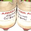 Andrew Moritz 2022 Mississippi Braves Game Worn & Signed Red & White Under Armour Baseball Cleats