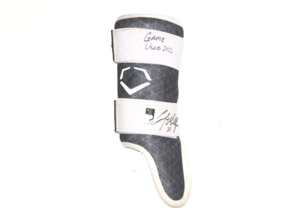 Cody Milligan 2022 Mississippi Braves Game Used & Signed EvoShield Leg Guard