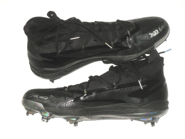 Colby Morris 2022 Tacoma Rainiers Game Worn & Signed Black Adidas Adizero Cleats