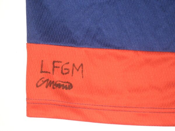 Colby Morris 2022 Team Issued & Signed LFGM Official Blue & Orange New York Mets Nike Dri-Fit Shorts1