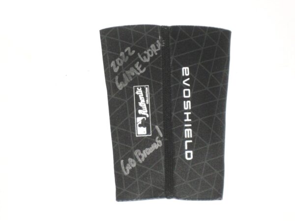 Landon Stephens 2022 Mississippi Braves Game Worn & Signed EvoShield Wrist Guard