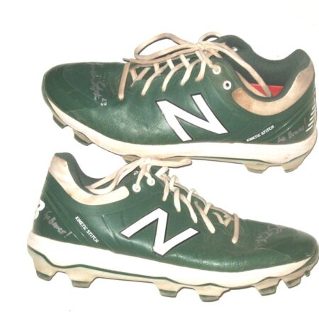 Landon Stephens Augusta GreenJackets Game Worn & Signed Green & White New Balance Baseball Cleats