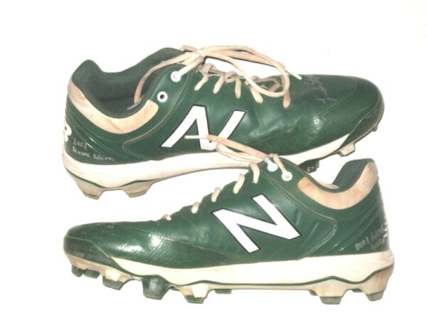 Landon Stephens Augusta GreenJackets Game Worn & Signed Green & White New Balance Baseball Cleats