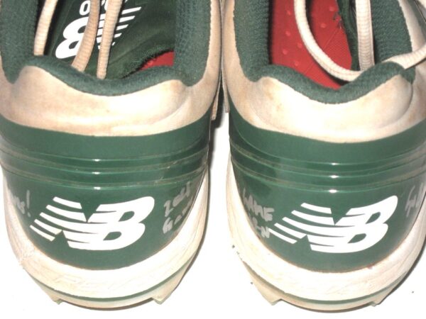 Landon Stephens Augusta GreenJackets Game Worn & Signed Green & White New Balance Baseball Cleats