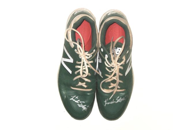 Landon Stephens Augusta GreenJackets Game Worn & Signed Green & White New Balance Baseball Cleats