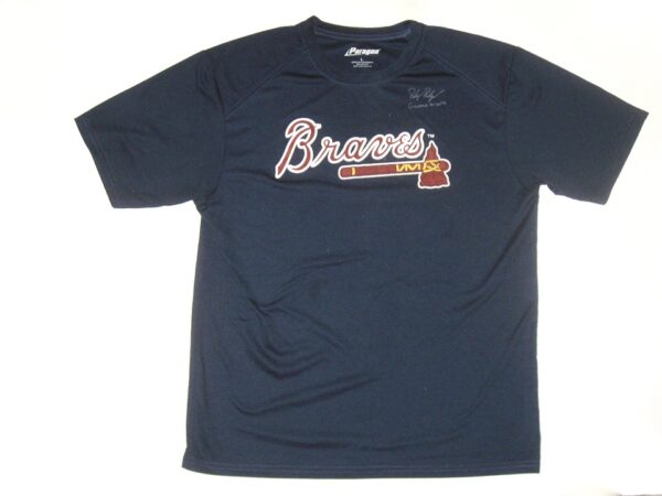 Riley Delgado 2022 Game Worn & Signed Blue Atlanta Braves Paragon Shirt