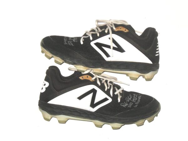 Riley Delgado 2022 Mississippi Braves Game Worn & Signed Black & White New Balance Baseball Cleats