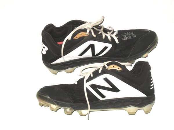 Riley Delgado 2022 Mississippi Braves Game Worn & Signed Black & White New Balance Baseball Cleats